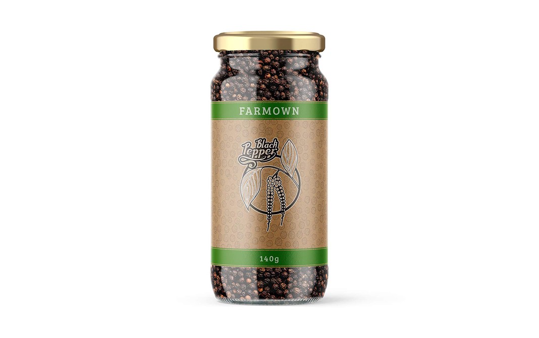 Farmown Black Pepper    Glass Jar  140 grams